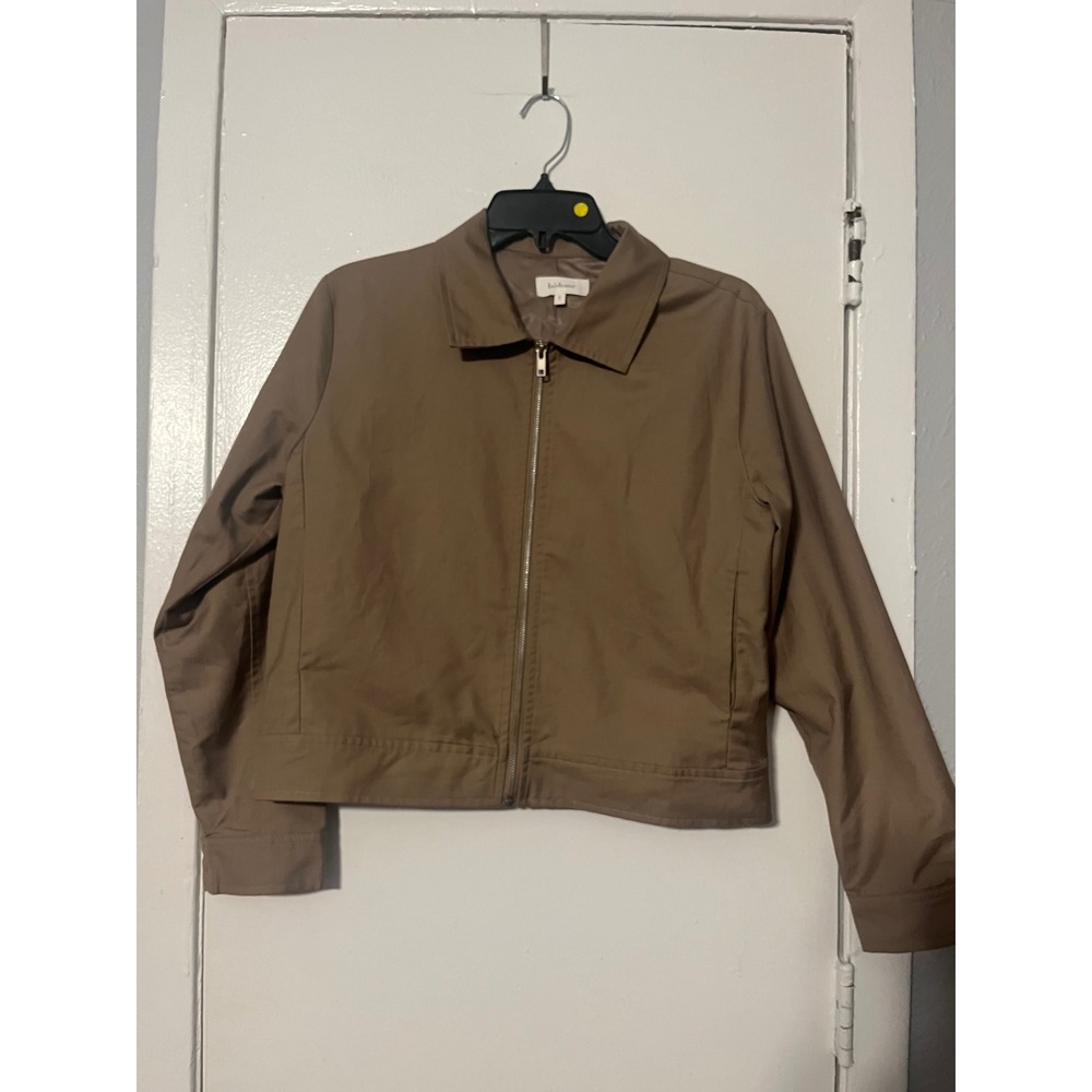 Bohme Womens Tan Brown Zip Up Collared Jacket Size Small TM1851-80 Lightweight